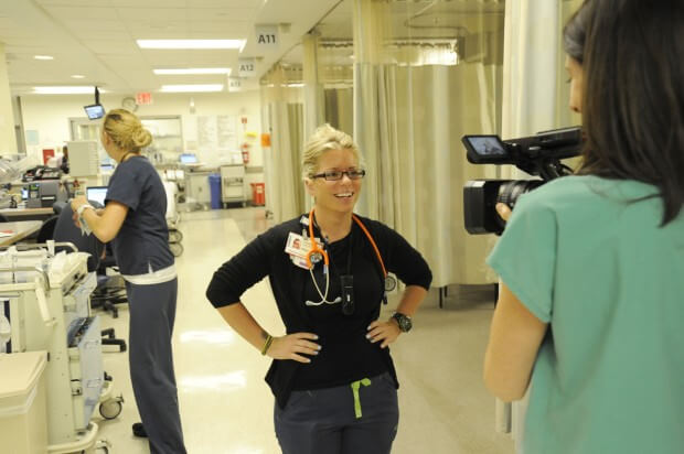 Katie Duke on the Set of NY MED