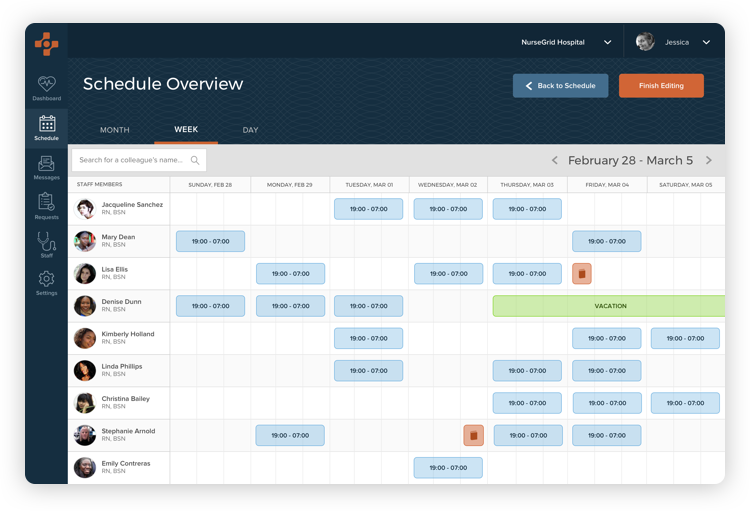 NurseGrid Integrated, easy to use staffing and communication tools