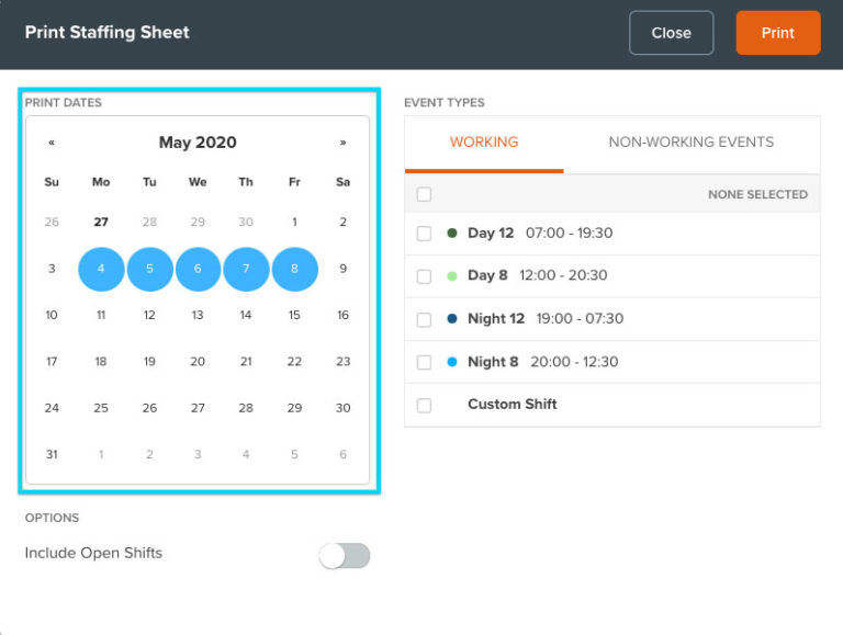 Printable Daily Staffing Sheets & Schedule Export » Nursegrid