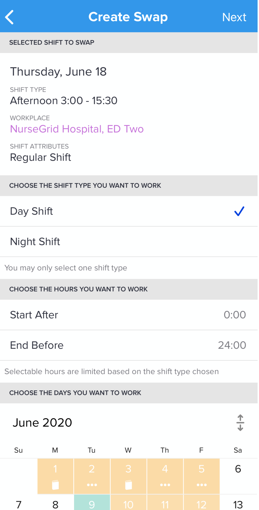 Giving Away & Picking Up Shifts » Nursegrid
